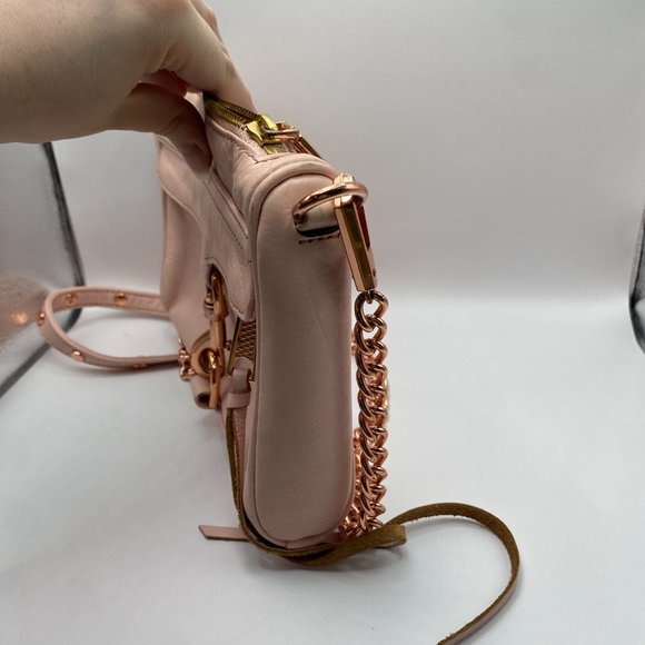 Rebecca Minkoff Mini Mac Crossbody Purse in Pink with Rose Gold Hardware - Picture 4 of 15